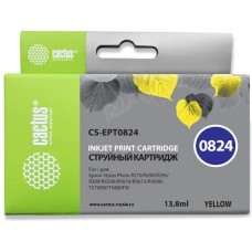 CACTUS Картридж струйный CS-EPT0824 T0824 желтый (13.8мл) для Epson Stylus Photo R270/290/RX590