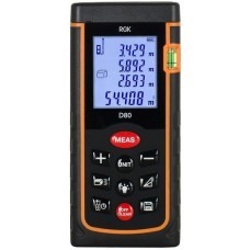 RGK Лазерный дальномер D80, 2 класс лазера, 635нм, луч красный [4610011871832]