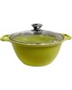 Кастрюля КУКМОР к21tsl а/пр литая 2,0л стекл/кр Trendy style lime