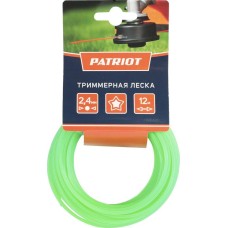 Леска PATRIOT 805205122 D 2,4 мм L 12 м (звезда, зеленая) 240-12-3, картонный подвес