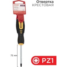 Отвертка REXANT (12-6414) Отвертка крестовая PZ1х75мм, двухкомпонентная рукоятка