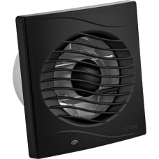 Вентилятор вытяжной GFMARK 50012 Вытяжной вентилятор, D - 100 мм, с обратным клапаном и москитной сеткой, квадратный, с решеткой, из АБС пластика, цвет ЧЕРНЫЙ