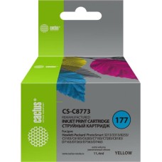 CACTUS Картридж струйный CS-C8773 №177 желтый (11.4мл) для HP PS 3213/3313/8253/C5183/C6183/C6283/C7183/C7283/C8183/D7163/D7263/D7363/D7463