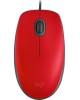 LOGITECH Мышь проводная M110 Silent, оптическая, USB, 1000dpi, красный и черный [910-005501 ]