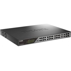 D-LINK Коммутатор DSS-200G-28MPP/A1A (L2) 24x1Гбит/с 4xКомбо(1000BASE-T/SFP) 518W настраиваемый