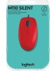 LOGITECH Мышь проводная M110 Silent, оптическая, USB, 1000dpi, красный и черный [910-005501 ]