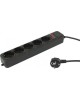 PC PET Сетевой фильтр AP01006-E-B 1.8м (5 розеток) черный (пакет ПЭ)