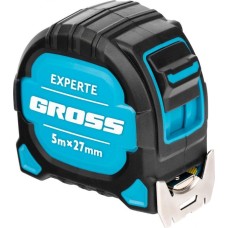 GROSS Рулетка Experte,5 м x 27 мм,двухкомпонентный корпус,магнит,двухсторонняя разметка,нейлон 32575