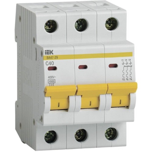 IEK Выключатель автоматический ВА47-29 (MVA20-3-040-C) 40A тип C 4.5kA 3П 400В 3мод белый (упак.:1шт