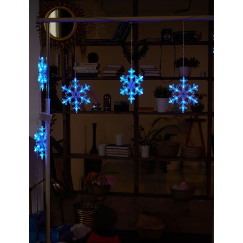 Гирлянда UNIEL (UL-00007336) ULD-E1503-072/DTA BLUE IP20 SNOWFLAKES-3 Занавес фигурный светодиодный Гирлянда UNIEL (UL-00007336) ULD-E1503-072/DTA BLUE IP20 SNOWFLAKES-3 Занавес фигурный светодиодный