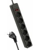 СЕТЕВЫЕ ФИЛЬТРЫ КОСМОС FKSM1.8M-6G(B)16A - 6 роз х 1,8 м, черный