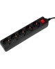 PC PET Сетевой фильтр AP01006-E-B 1.8м (5 розеток) черный (пакет ПЭ)