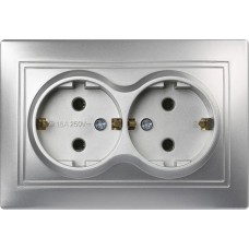 Розетка SMARTBUY (SBE-01s-16-S2-Z-c) Венера, 1-местная, серебро