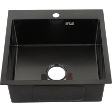 Мойка FABIA PROFI 50503DG Мойка врезная 50х50см, ГРАФИТ, ДЕКОР, толщина 3,0х0,8 мм, глубина 200мм+большой сифон с переливом+корзина