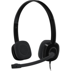 LOGITECH Гарнитура H151, для компьютера/мобильных устройств, накладные, проводные, черный [981-000589]