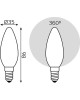GAUSS Лампа светодиодная Filament 104201209-D 9Вт цок.:E14 свеча 220B 4100K св.свеч.бел.нейт. (упак.:10шт)