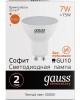 GAUSS Лампа светодиодная 7Вт цок.:GU10 рефлек. 220B 3000K св.свеч.бел.теп. MR16 (упак.:1шт) (13617)