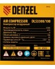 Компрессор DENZEL Компрессор безмаслянный малошумный DLS 3300/100, 3300 Вт,3х1100, 100 л, 570 л/мин блок упр 58032