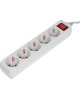 PC PET Сетевой фильтр AP01006-E-G 1.8м (5 розеток) серый (пакет ПЭ)
