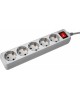 PC PET Сетевой фильтр AP01006-E-G 1.8м (5 розеток) серый (пакет ПЭ)